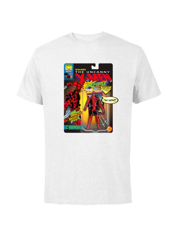 Deadpool X-Men Toy Figure - Short Sleeve Cotton T-Shirt for Adults - Customized-White