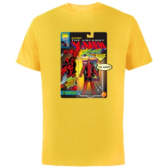 Marvel Deadpool X-Men Toy Figure - Short Sleeve Cotton T-Shirt for Adults - Customized-Yellow