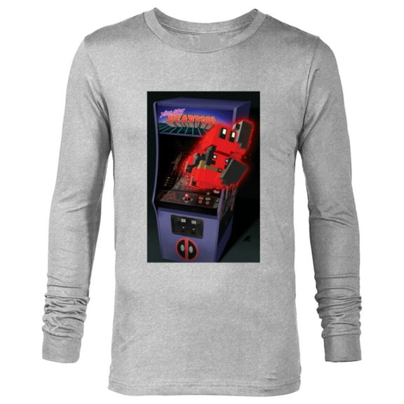 Marvel Deadpool You Are Deadpool 8-bit Video Arcade Game Art - Long Sleeve T-Shirt for Men - Customized-Athletic Heather