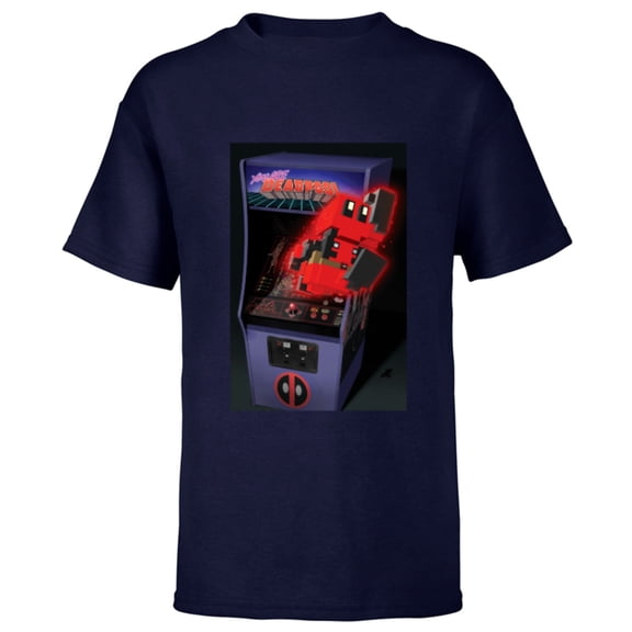 Marvel Deadpool You Are Deadpool 8-bit Video Arcade Game Art - Short Sleeve T-Shirt for Kids - Customized-Navy