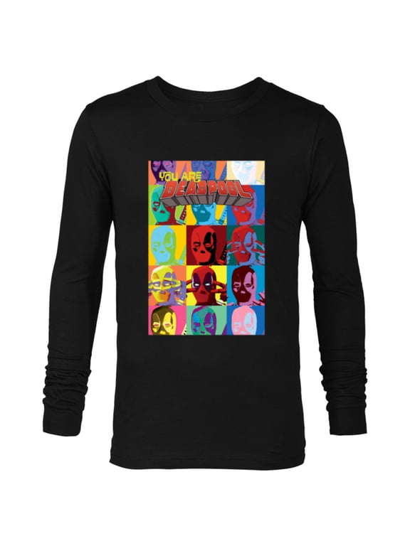 Deadpool You Are Deadpool Mask Faces Comic Cover Art - Long Sleeve T-Shirt for Men - Customized-Black