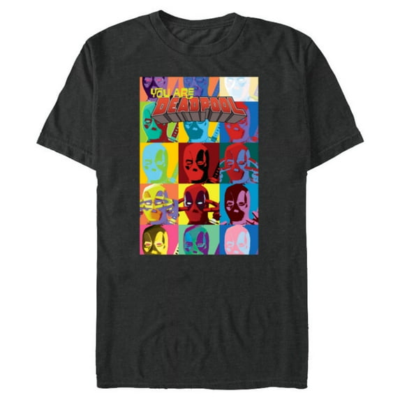 Marvel Deadpool You Are Deadpool Mask Faces Comic Cover Art - Short Sleeve Blended T-Shirt for Adults - Customized-Dark Heather