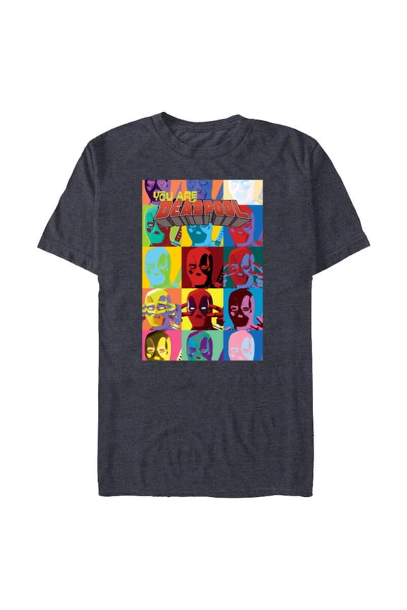 Deadpool You Are Deadpool Mask Faces Comic Cover Art - Short Sleeve Blended T-Shirt for Adults - Customized-Navy Heather