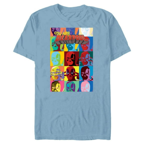 Marvel Deadpool You Are Deadpool Mask Faces Comic Cover Art - Short Sleeve Blended T-Shirt for Adults - Customized-Ocean Blue