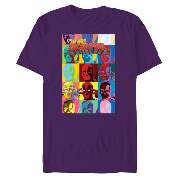 Marvel Deadpool You Are Deadpool Mask Faces Comic Cover Art - Short Sleeve Blended T-Shirt for Adults - Customized-Purple