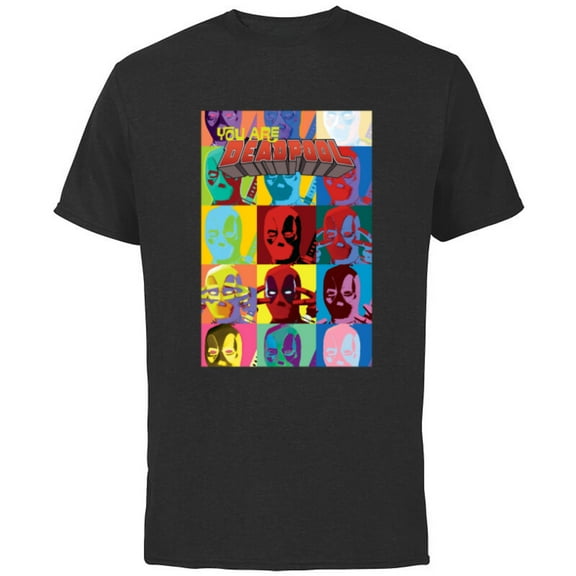 Marvel Deadpool You Are Deadpool Mask Faces Comic Cover Art - Short Sleeve Cotton T-Shirt for Adults - Customized-Black