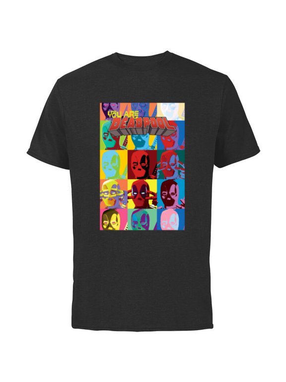 Deadpool You Are Deadpool Mask Faces Comic Cover Art - Short Sleeve Cotton T-Shirt for Adults - Customized-Black
