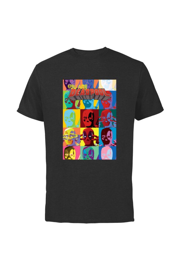 Deadpool You Are Deadpool Mask Faces Comic Cover Art - Short Sleeve Cotton T-Shirt for Adults - Customized-Black