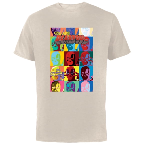 Marvel Deadpool You Are Deadpool Mask Faces Comic Cover Art - Short Sleeve Cotton T-Shirt for Adults - Customized-Natural