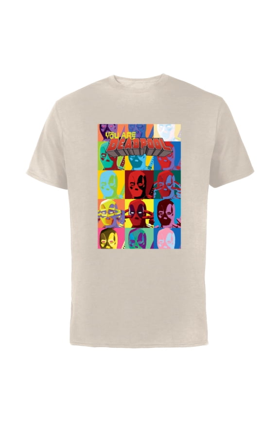 Deadpool You Are Deadpool Mask Faces Comic Cover Art - Short Sleeve Cotton T-Shirt for Adults - Customized-Natural