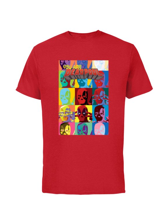 Deadpool You Are Deadpool Mask Faces Comic Cover Art - Short Sleeve Cotton T-Shirt for Adults - Customized-Red