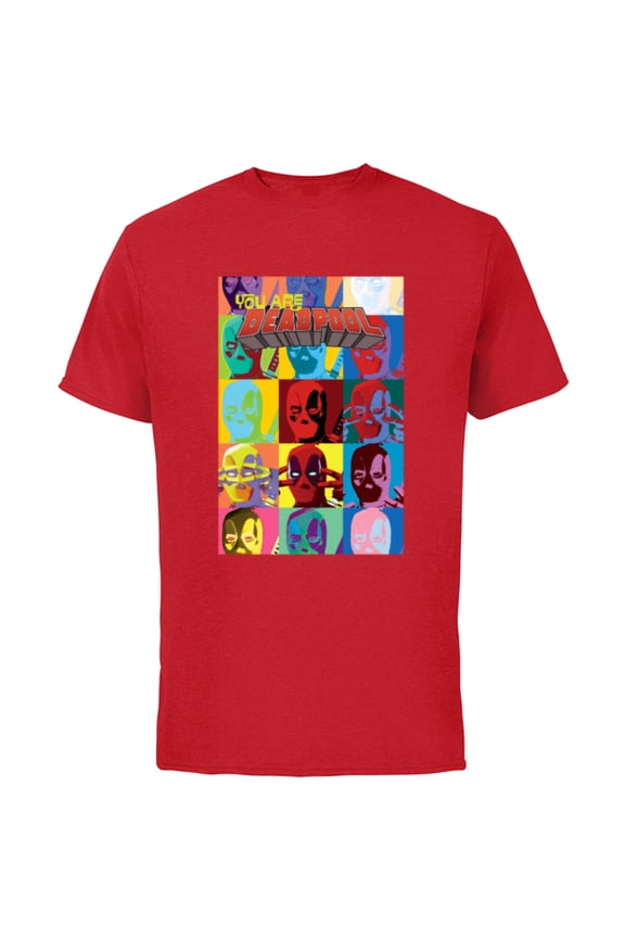 Deadpool You Are Deadpool Mask Faces Comic Cover Art - Short Sleeve Cotton T-Shirt for Adults - Customized-Red