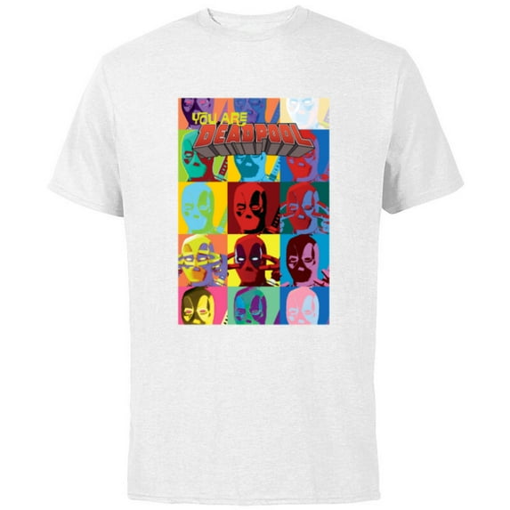 Marvel Deadpool You Are Deadpool Mask Faces Comic Cover Art - Short Sleeve Cotton T-Shirt for Adults - Customized-White