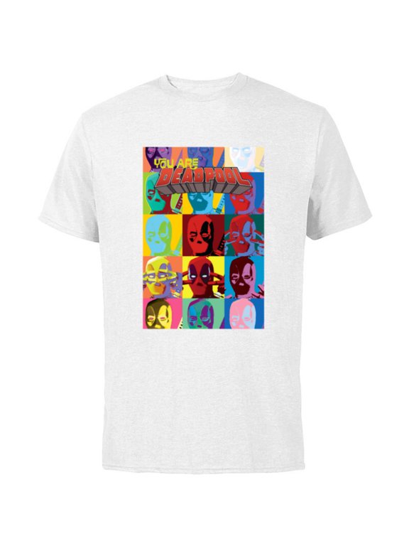 Deadpool You Are Deadpool Mask Faces Comic Cover Art - Short Sleeve Cotton T-Shirt for Adults - Customized-White