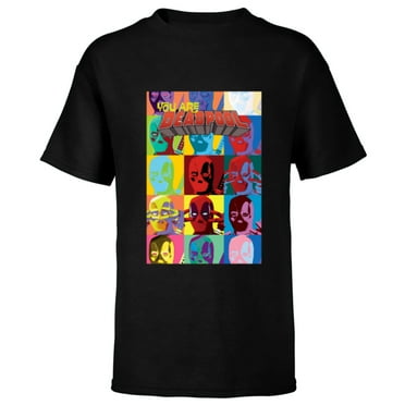 Marvel Deadpool You Are Deadpool Mask Faces Comic Cover Art - Short Sleeve T-Shirt for Kids - Customized-Black