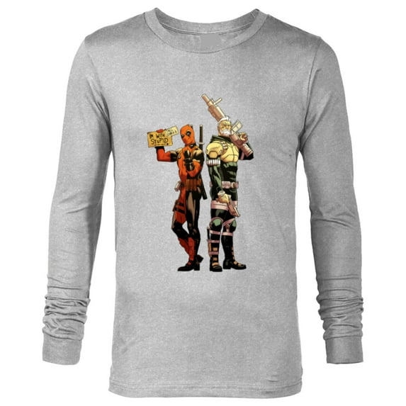 Marvel Deadpool and Cable Super Heroes X-Men I’m With Stupid - Long Sleeve T-Shirt for Men - Customized-Athletic Heather
