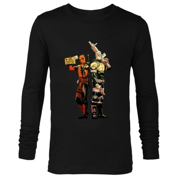 Marvel Deadpool and Cable Super Heroes X-Men I’m With Stupid - Long Sleeve T-Shirt for Men - Customized-Black