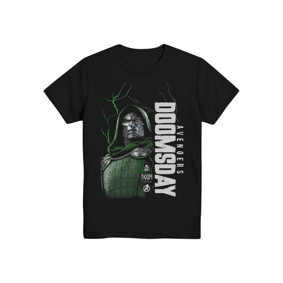 Marvel Doctor Doom, Boys' Graphic Tee with Short Sleeves, Doomsday Lightning, Sizes XS (4/5)–XXL(18)