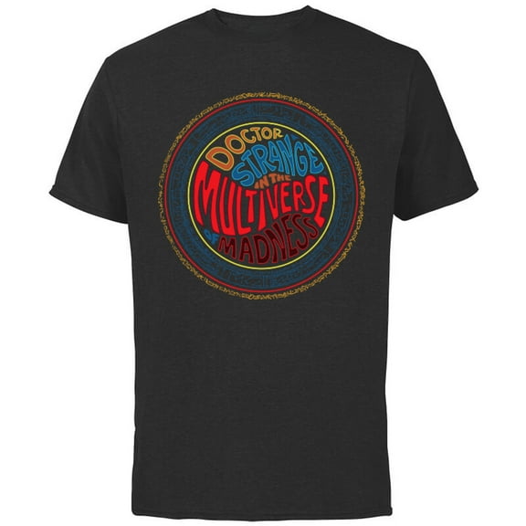 Marvel Doctor Strange Multiverse of Madness Colorful Runes - Short Sleeve Cotton T-Shirt for Adults - Customized-Black