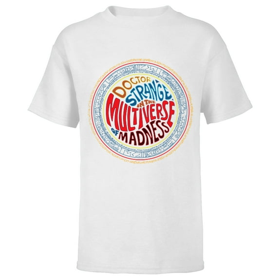 Marvel Doctor Strange Multiverse of Madness Colorful Runes - Short Sleeve T-Shirt for Kids - Customized-White
