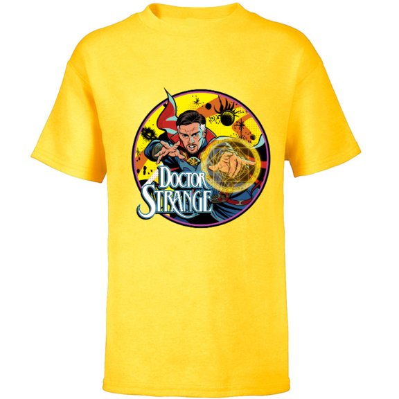 Marvel Doctor Strange Multiverse of Madness Retro Comic - Short Sleeve T-Shirt for Kids - Customized-Yellow