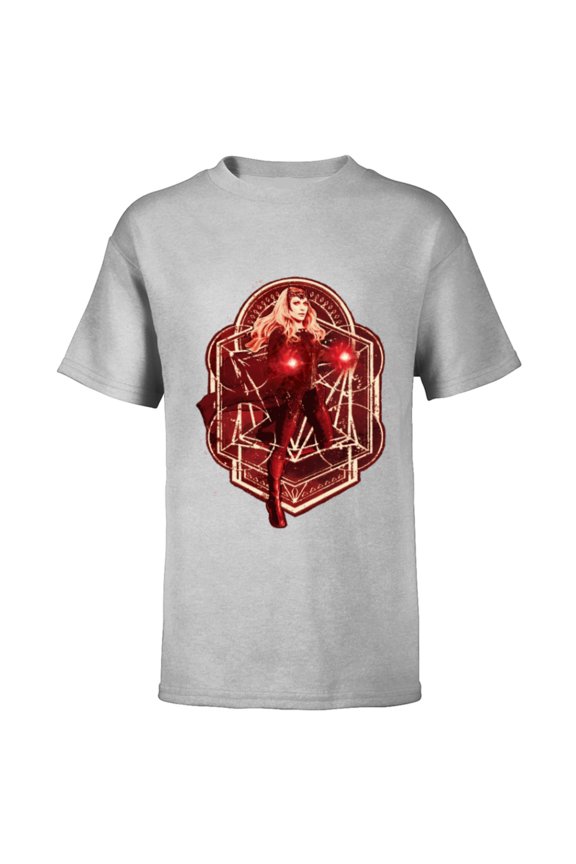 Doctor Strange Multiverse of Madness Scarlet Witch - Short Sleeve T-Shirt for Kids - Customized-Athletic Heather