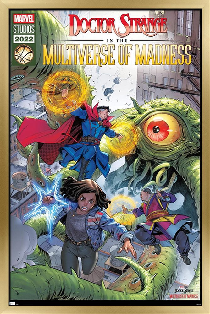 Marvel Doctor Strange in the Multiverse of Madness - Action Wall Poster, 14.725" x 22.375", Framed