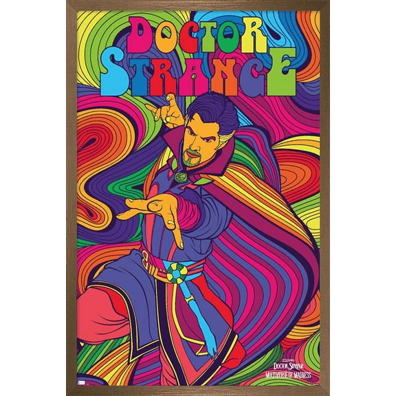 Marvel Doctor Strange in the Multiverse of Madness - Neon Wall Poster, 22.375" x 34", Framed
