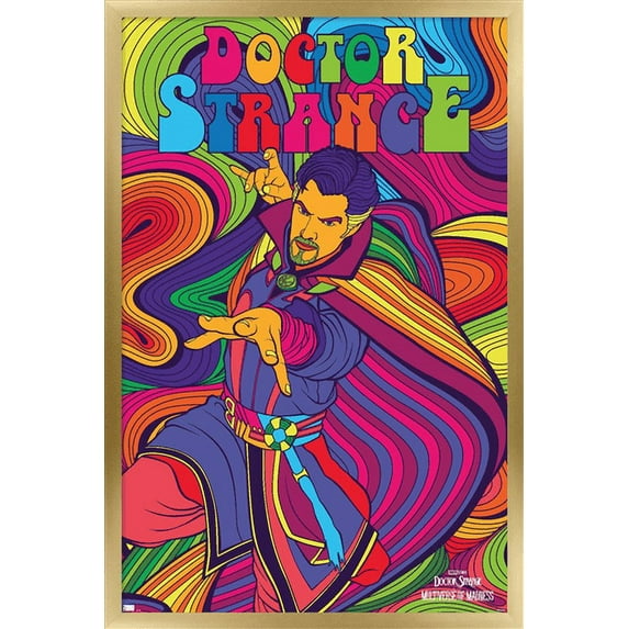 Marvel Doctor Strange in the Multiverse of Madness - Neon Wall Poster, 22.375" x 34", Framed