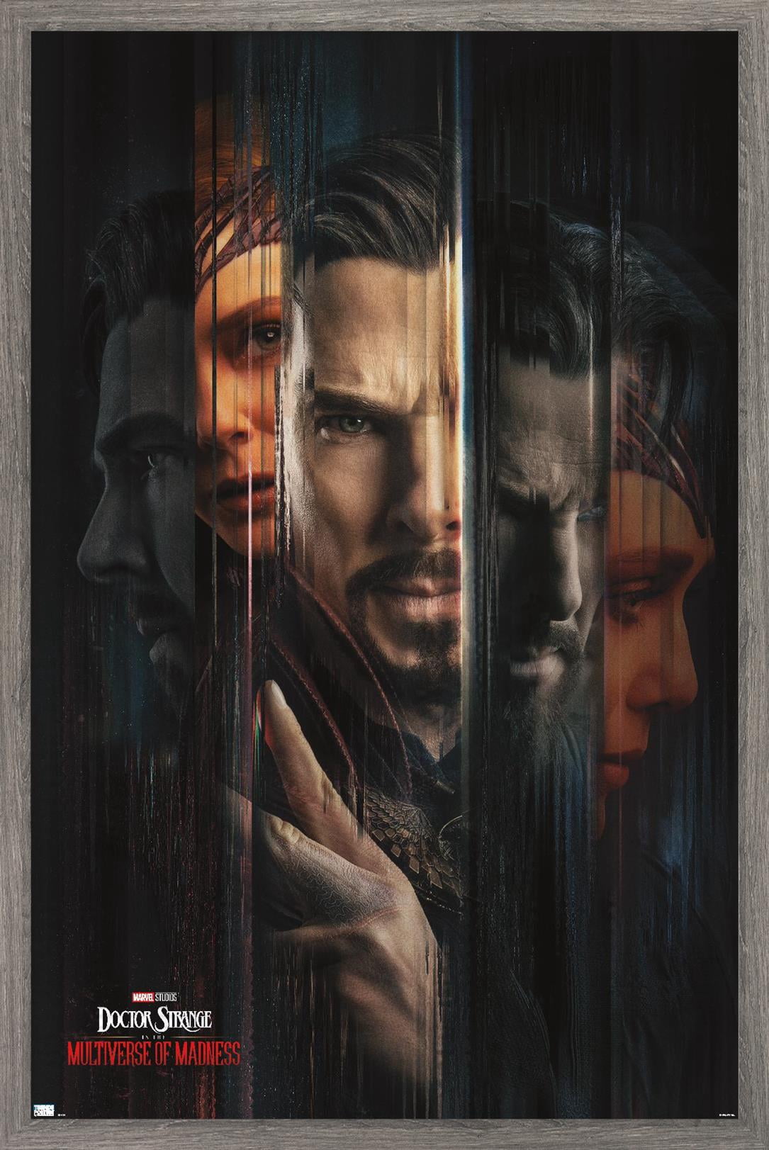 Marvel Doctor Strange in the Multiverse of Madness - Teaser One Sheet Wall Poster, 22.375" x 34" Framed