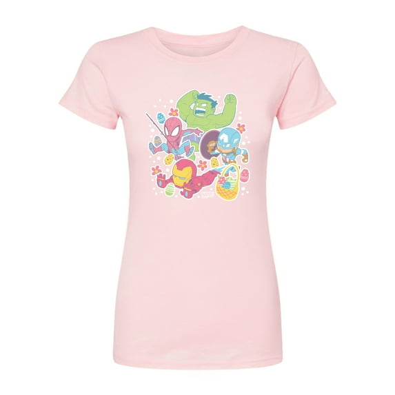 Marvel - Easter Stickers - Juniors Fitted Graphic T-Shirt