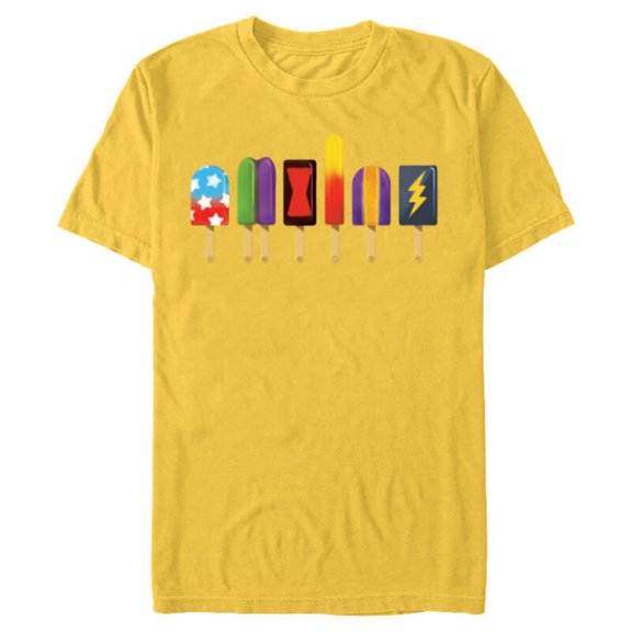 Marvel Eat The Universe Avengers Summer Popsicles - Short Sleeve Blended T-Shirt for Adults - Customized-Yellow