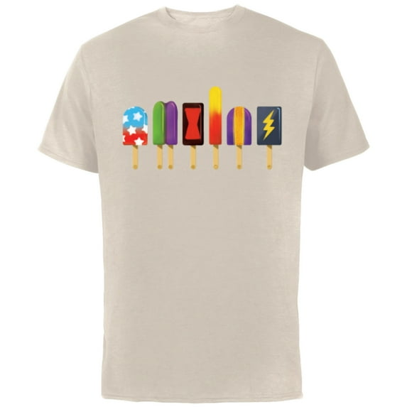 Marvel Eat The Universe Avengers Summer Popsicles - Short Sleeve Cotton T-Shirt for Adults - Customized-Natural