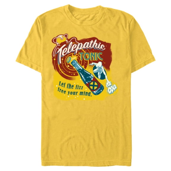 Marvel Eat The Universe X-Men Iceman Telepathic Tonic - Short Sleeve Blended T-Shirt for Adults - Customized-Yellow