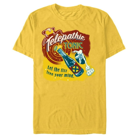 Marvel Eat The Universe X-Men Iceman Telepathic Tonic - Short Sleeve Blended T-Shirt for Adults - Customized-Yellow
