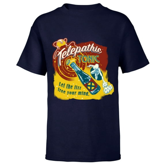 Marvel Eat The Universe X-Men Iceman Telepathic Tonic - Short Sleeve T-Shirt for Kids - Customized-Navy