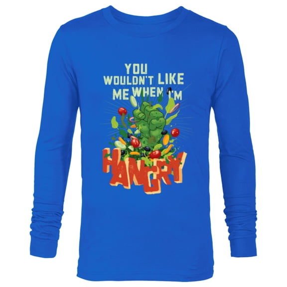 Marvel Eat the Universe Hulk When I’m Hangry - Long Sleeve T-Shirt for Men - Customized-Navy