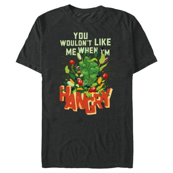 Marvel Eat the Universe Hulk When I’m Hangry - Short Sleeve Blended T-Shirt for Adults - Customized-Dark Heather