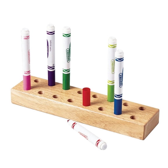 Marvel Education Marker Holder, 11 X 4 in, 16 Marker, Solid Wood