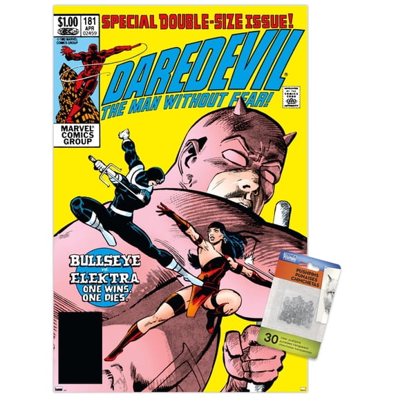 Marvel Elektra - Daredevil #181 Wall Poster with Push Pins, 14.725" x 22.375"