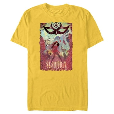 Marvel Elektra New Orleans Mardi Gras - Short Sleeve Blended T-Shirt for Adults - Customized-Yellow