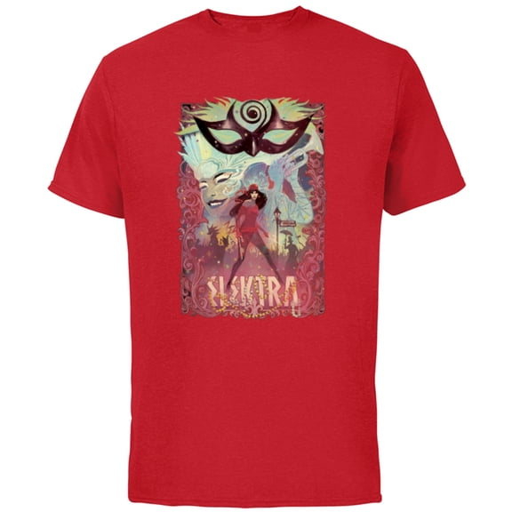 Marvel Elektra New Orleans Mardi Gras - Short Sleeve Cotton T-Shirt for Adults - Customized-Red