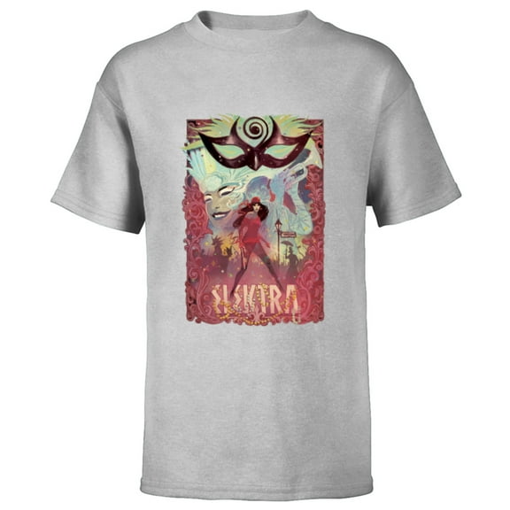 Marvel Elektra New Orleans Mardi Gras - Short Sleeve T-Shirt for Kids - Customized-Athletic Heather