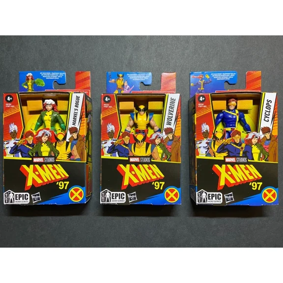 Marvel Epic Hero X-Men 97 CYCLOPS ROGUE WOLVERINE Lot of 3 - 4 Figures NEW