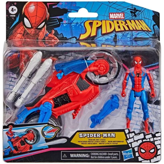 Marvel Epic World of Action Spider-Man Web Blast Cycle Vehicle & Action Figure
