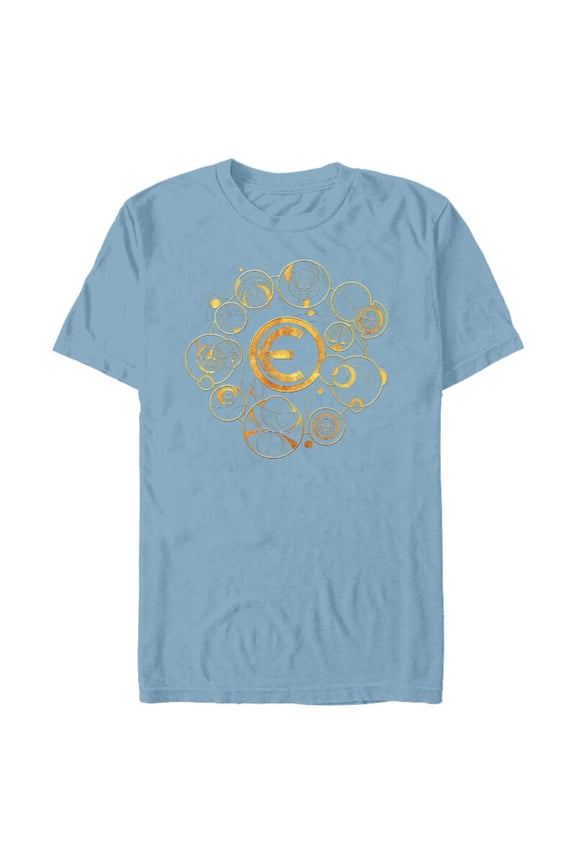 Eternals Geometric Golden Spheres - Short Sleeve Blended T-Shirt for Adults – Customized-Ocean Blue