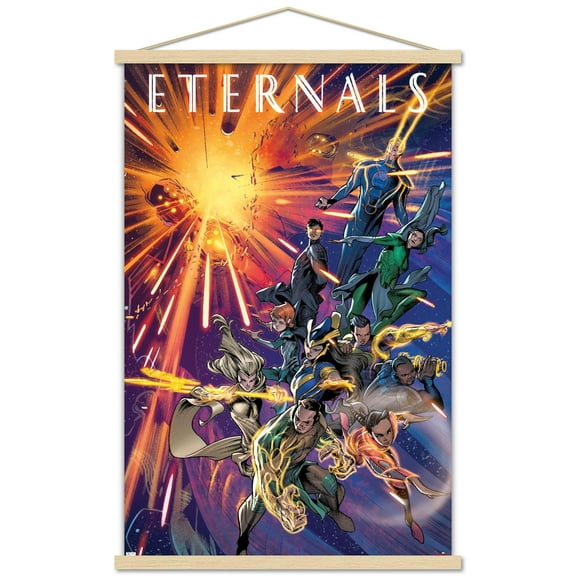 Marvel Eternals - Immortals Walk Comic Wall Poster with Wooden Magnetic Frame, 22.375" x 34"