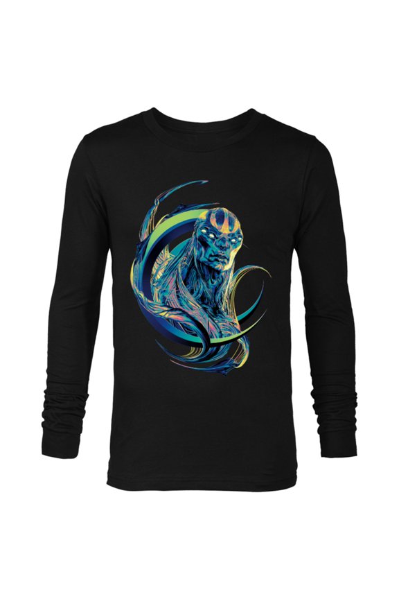 Eternals Kro Multicolored Face - Long Sleeve T-Shirt for Men – Customized-Black