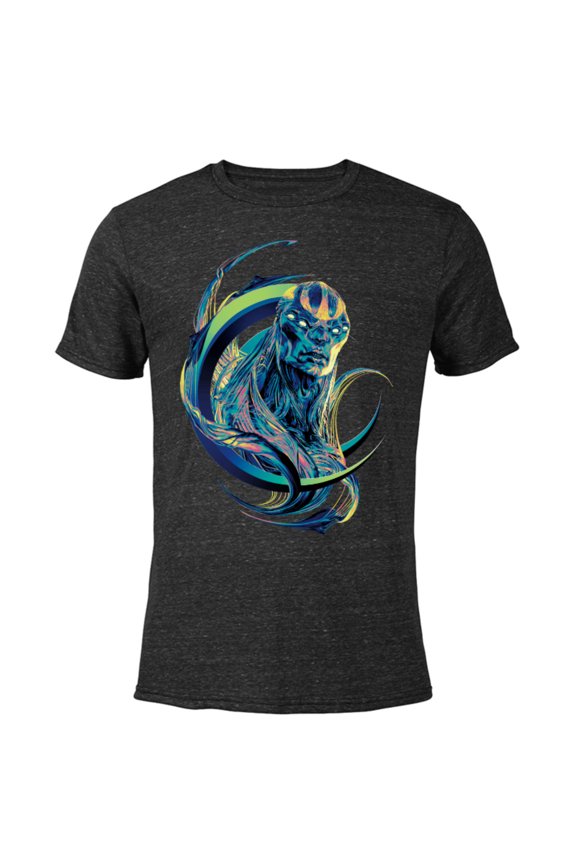 Eternals Kro Multicolored Face - Short Sleeve Blended T-Shirt for Adults – Customized-Black