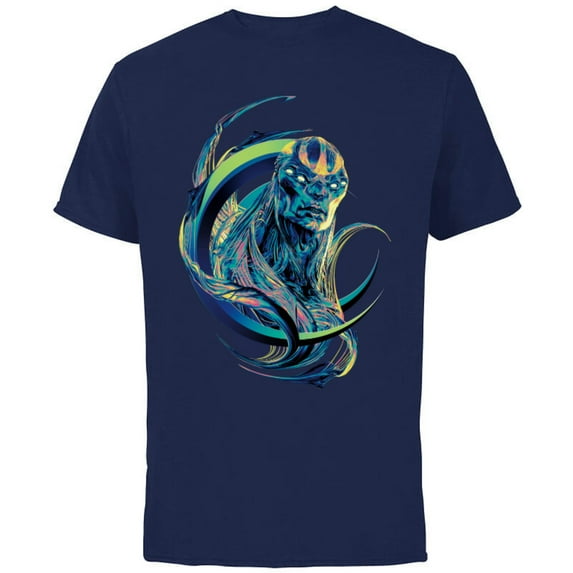 Marvel Eternals Kro Multicolored Face - Short Sleeve Cotton T-Shirt for Adults - Customized-Navy